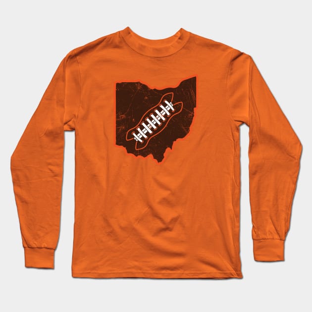 Ohio Football, Retro - Orange Long Sleeve T-Shirt by KFig21